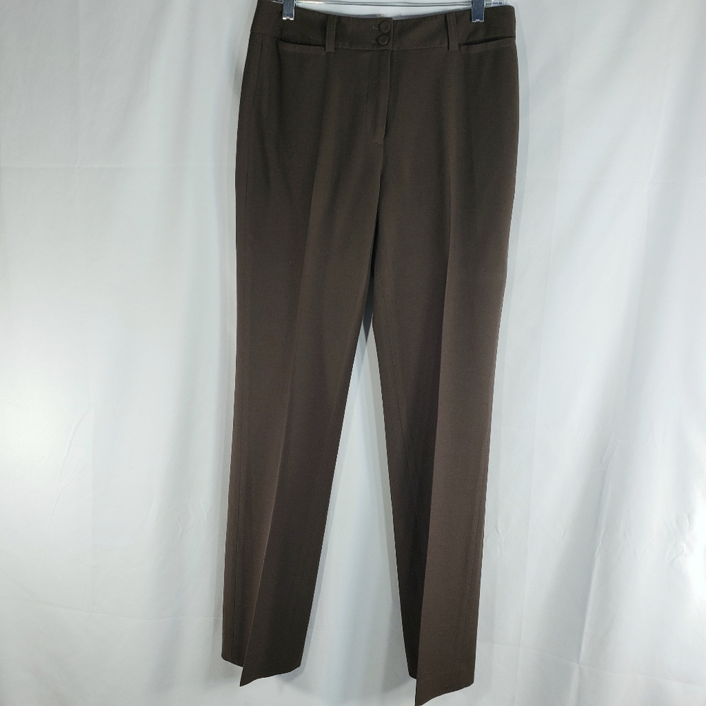 Talbots Heritage Boot Brown Double Button Front Waist Dress Pants Size 4